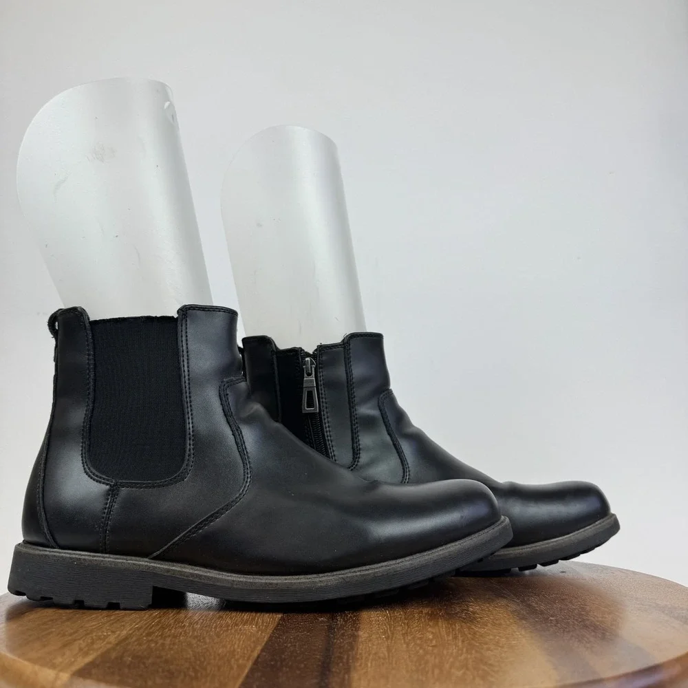 Mens Blondo Shadow Black Leather Waterproof Lined Chelsea Ankle‎ Boots Size 10.5